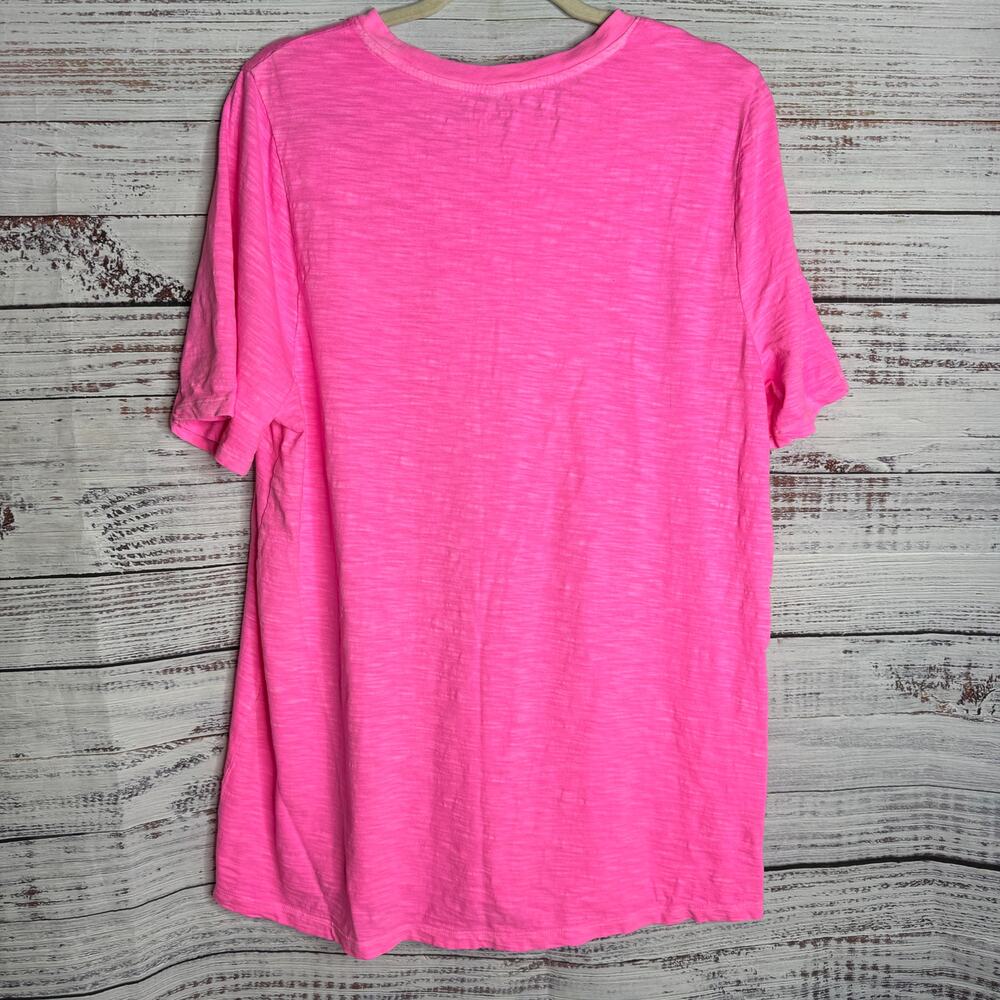 Lane Bryant Pink Perfect Sleeve Tee 14/16 Cotton Plus Size - Picture 4 of 6